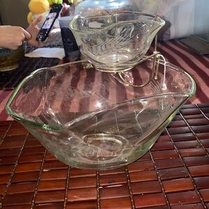 Vintage Mid Century Clear Glass Chip and Dip